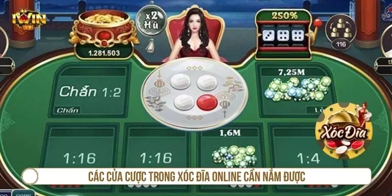 Các cửa cược trong xóc đĩa online cần nắm được