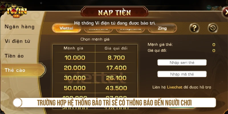 Cách xử lý khi nạp tiền IWIN bị lỗi